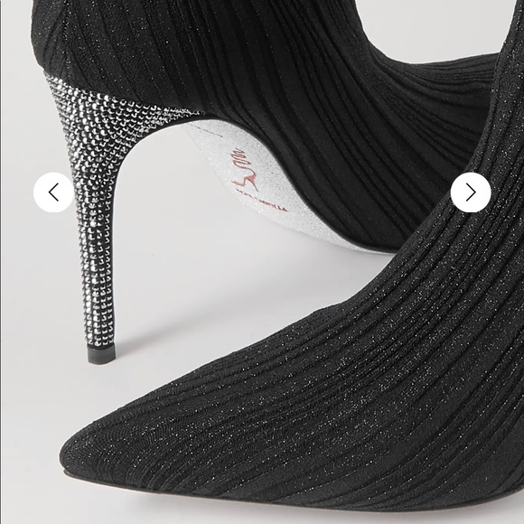 RENÉ CAOVILLA metallic ribbed-knit sock boots - Picture 2 of 9